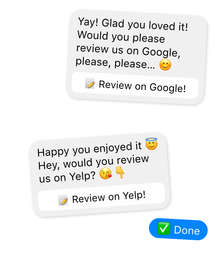Online reviews for salon and spa